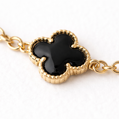 Brățară Trifoi Negru Auriu Onix